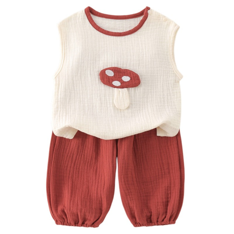 Lightweight Linen Vest Set for Boys and Girls
