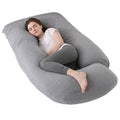 U Shaped Pregnancy Pillow for Full Body Support Grey