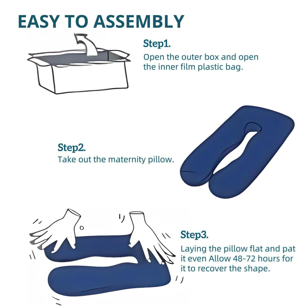 U Shaped Pregnancy Pillow for Full Body Support Grey