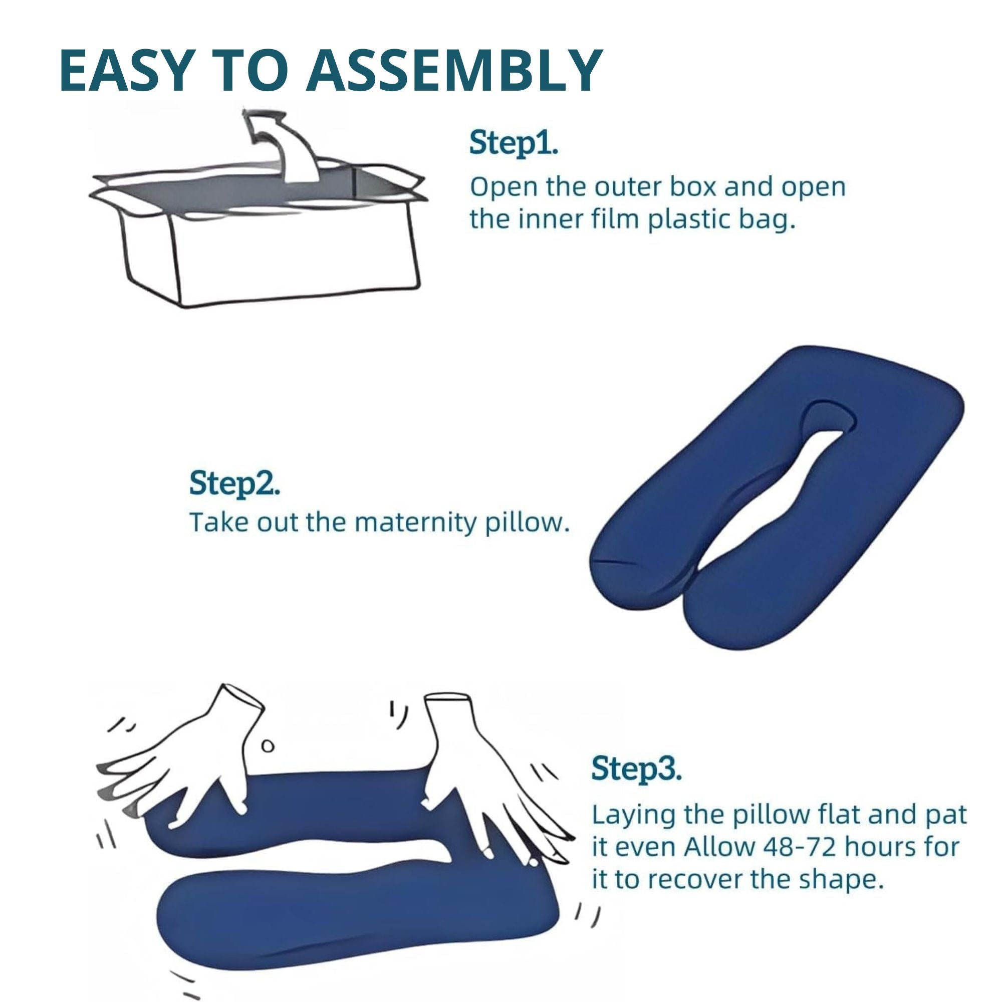 U Shaped Pregnancy Pillow for Full Body Support Grey