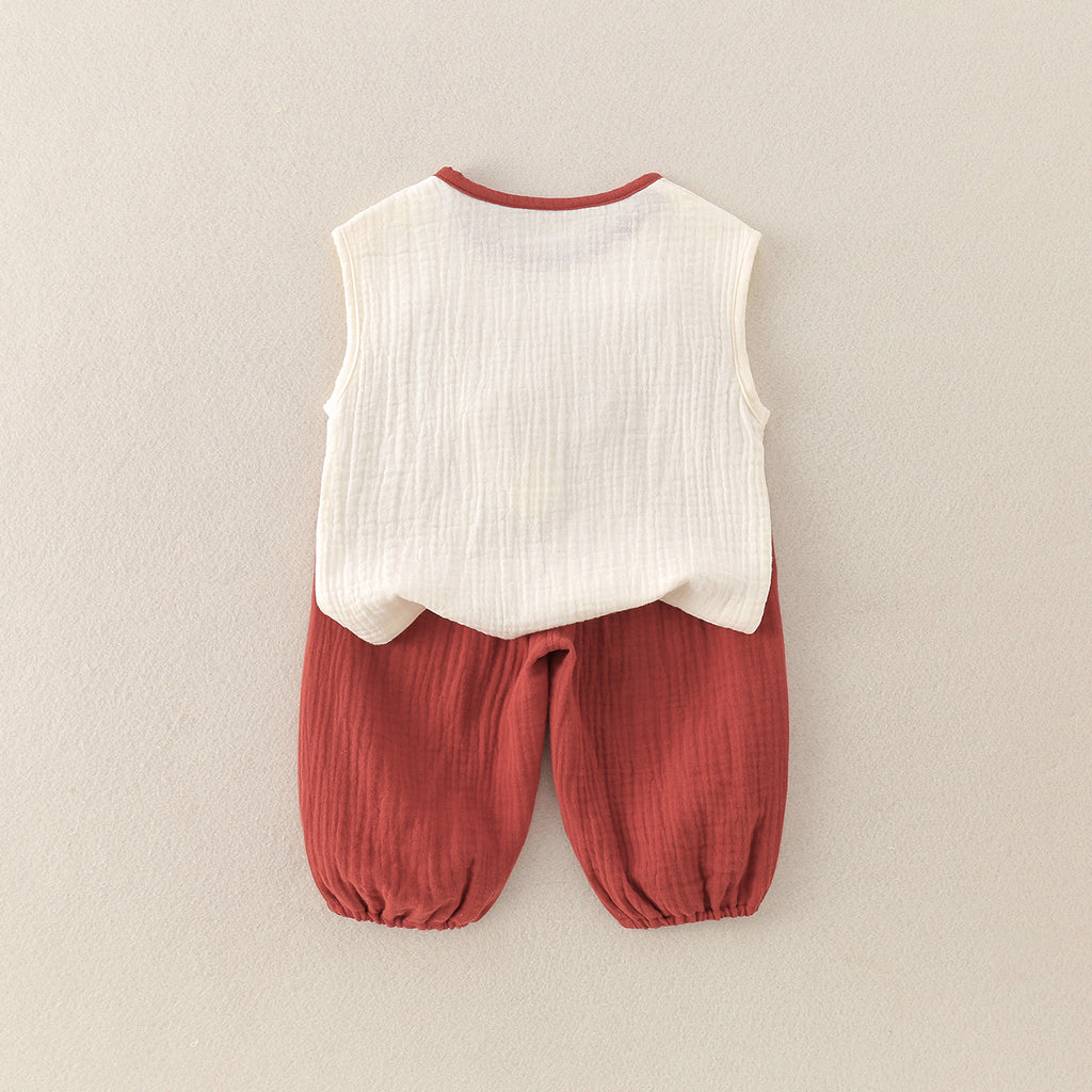 Lightweight Linen Vest Set for Boys and Girls