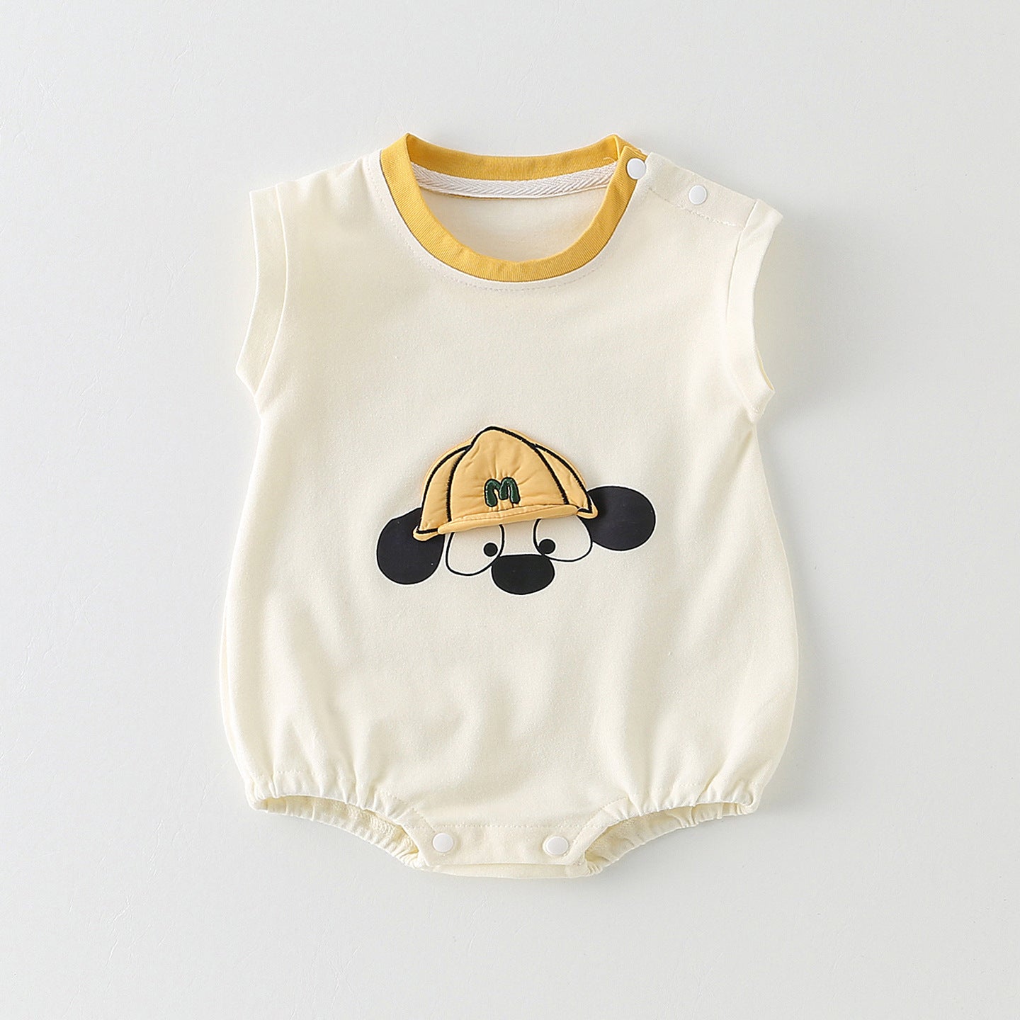 Print Short Sleeve Triangular Crawler Outfit for Baby Boys and Girls