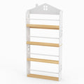 House-Shaped Kids Bookshelf with Anti-falling Baffles-White
