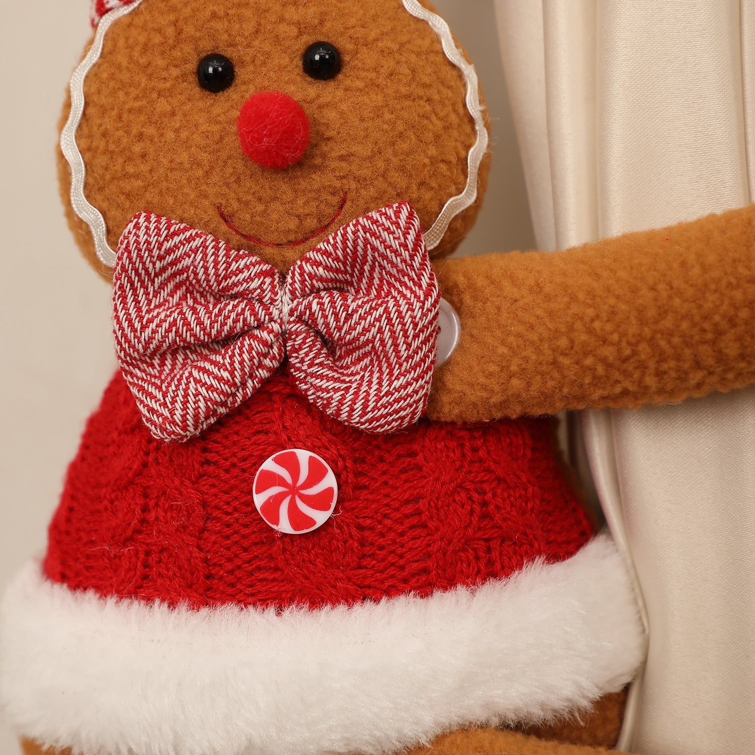 MyKids-USA® Cartoon Gingerbread Man Window Curtain Decoration for Christmas Party Play Doll