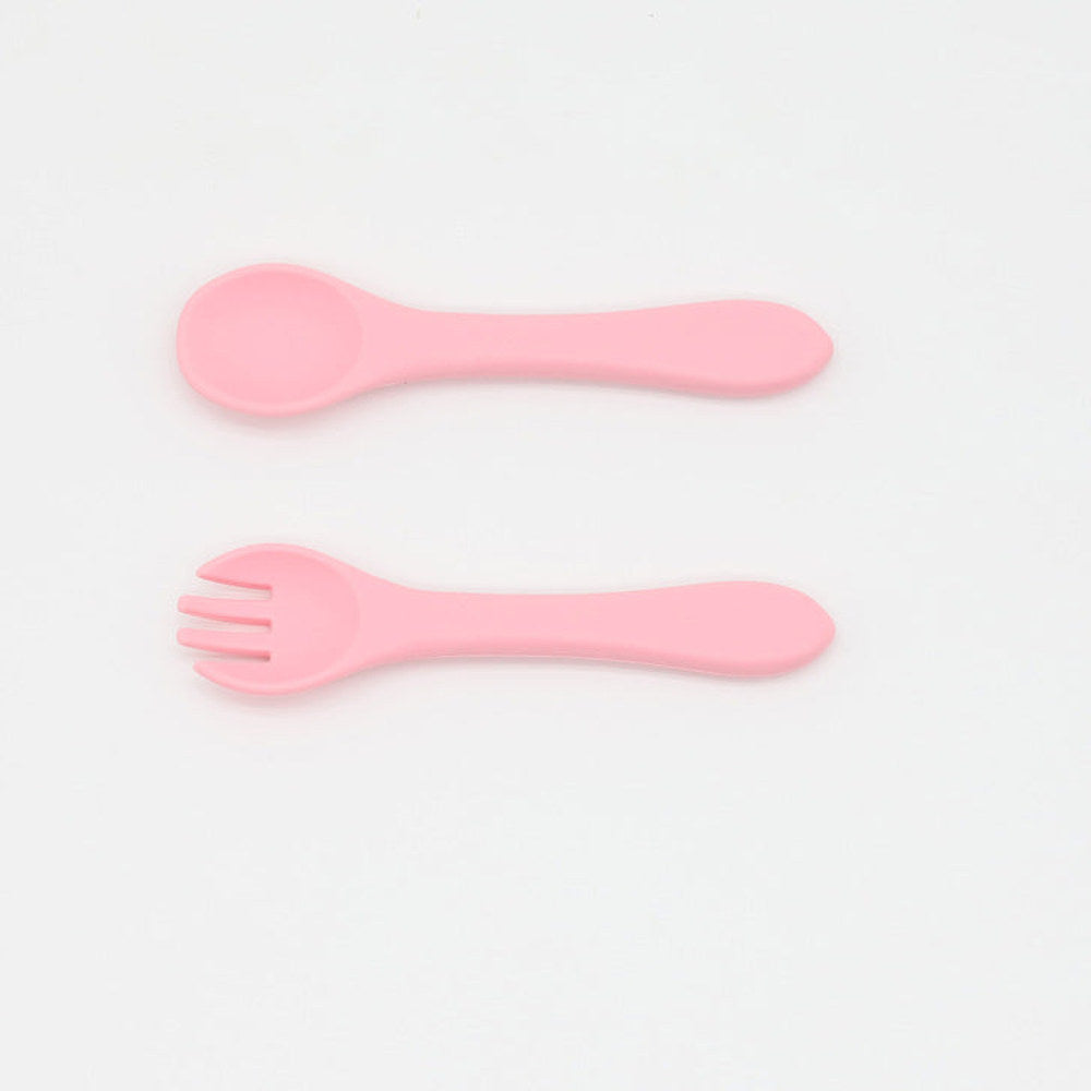 MyKids-USA® Baby Food Grade Complementary Food Training Silicone Spoon Fork Sets