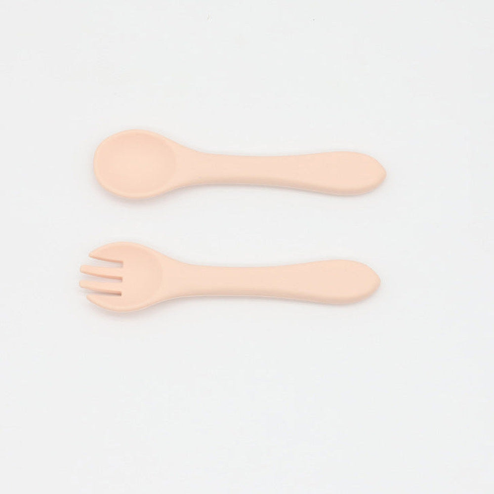 MyKids-USA® Baby Food Grade Complementary Food Training Silicone Spoon Fork Sets