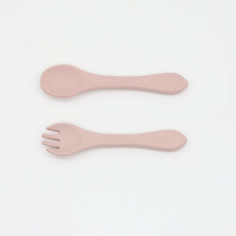 MyKids-USA® Baby Food Grade Complementary Food Training Silicone Spoon Fork Sets