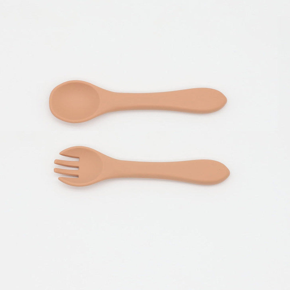 MyKids-USA® Baby Food Grade Complementary Food Training Silicone Spoon Fork Sets